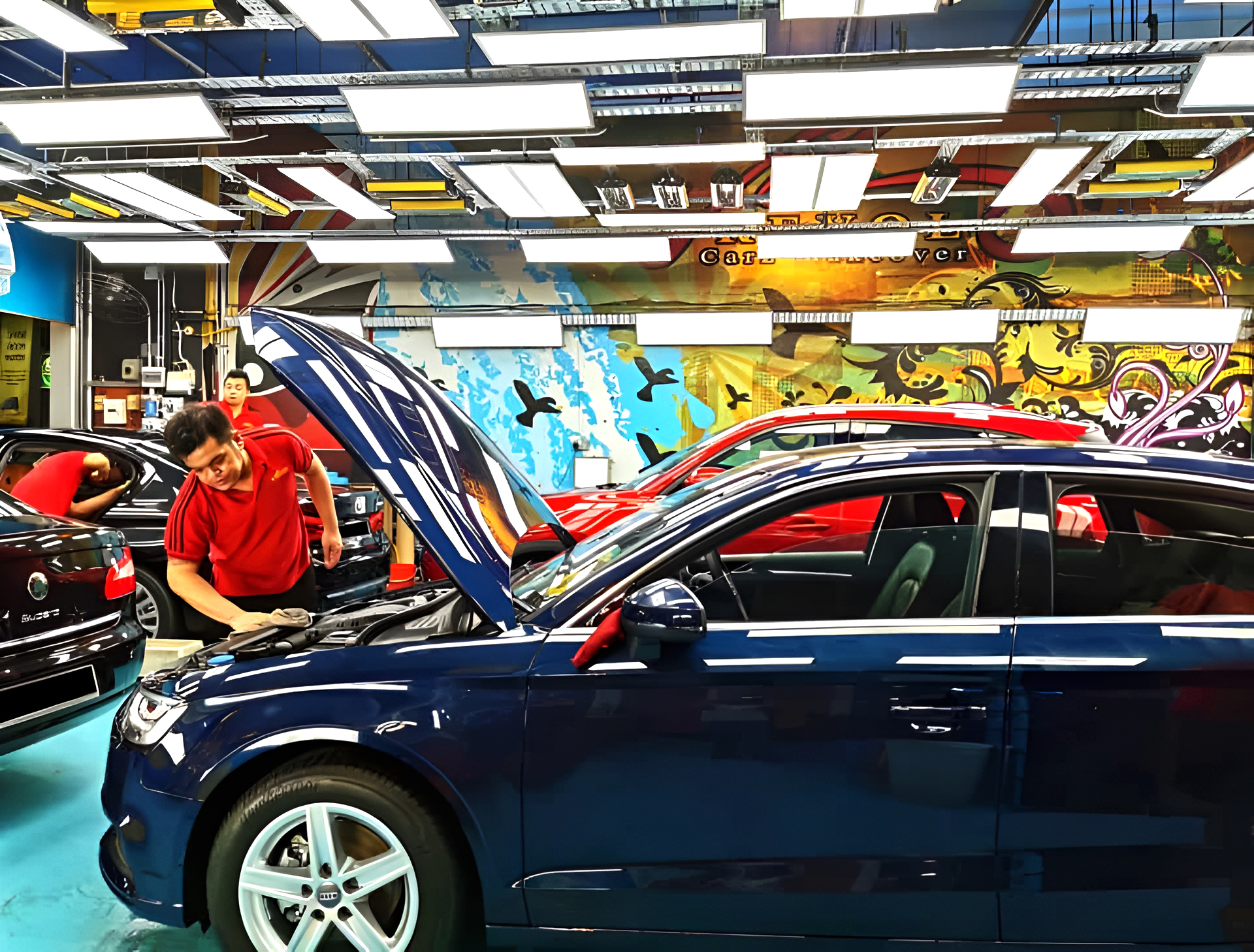 Audi A5 grey with mirror finish polishing